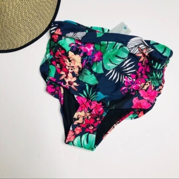 High Waist Floral Bikini Bottoms - Picture 1 of 4